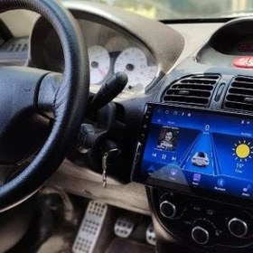 تصویر مانیتور اندروید فابریک پژو 206 برند مدیا پلاس (ساخت کره) Peugeot 206 fabric android monitor with top frame