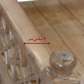 تصویر تخت سنتی طرح قاجار چوب روسی رنگ کرم سایز 1.20 در 2 