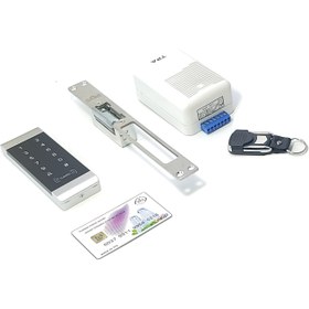 تصویر مقابل برقی کارتی رمزی و ریموتی لمسی درب چوبی LC9 