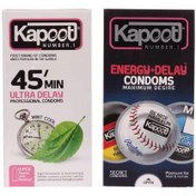 تصویر پک دو عددی کاندوم کاپوت (Kapoot) مدل 45min بسته 12 عددی به همراه کاندوم کاپوت مدل Energy+Delay بسته 12 عددی ا بهداشت جنسی بهداشت جنسی