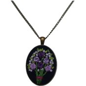 تصویر گردنبند گلدوزی حلقه بنفش 