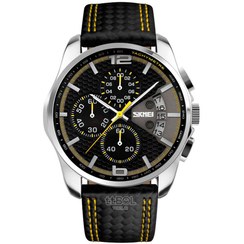 تصویر ساعت مچی مردانه اسکمی مدل 9106 بند چرم سه موتوره 