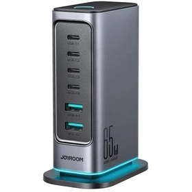 تصویر هاب شارژ 6 پورت 65 وات جویروم Joyroom GaN Multi-Port Power Station JR-TCM02 