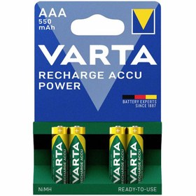 تصویر باتری نیم قلمی قابل شارژ وارتا Accu 550 بسته 4 عددی Varta Accu AAA Accu 550 4 in Pack Rechargable Battery