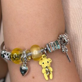 تصویر دستبند پاندورا رنگ زرد 