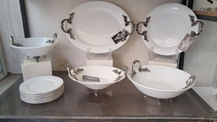 تصویر سرویس پذیرایی پایه نقره ای (آبکاری و سیاه قلم) رویال ٱپال 