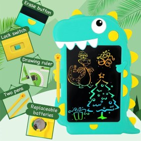 تصویر تبلت جادویی رنگی طرح دایناسور Cyan Dinosaur Magic Painting & Writing Tablet