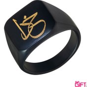 تصویر انگشتر مردانه ورق طلا طرح خدا سایز 8 