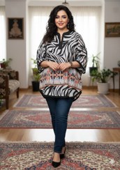 تصویر شومیز حریر طرحدار 