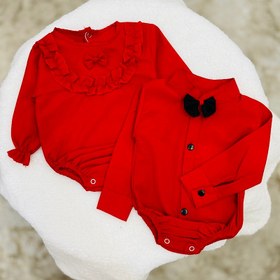 تصویر زیردکمه مجلسی قرمز پسرانه کد 3735 