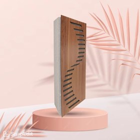 تصویر پنل آکوستیک بیس ترپ تترا - 60*30 / گردویی Bass Trap Tetra Acoustic Panel