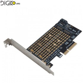 تصویر کارت تبدیل PCI-E به M.2 از نوع M و B (دو پورت) و SATA مدل SK6 M2 NVMe SSD NGFF