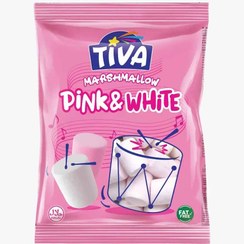 تصویر مارشمالو تیوا Tiva مدل Pink & White (بدون قند) 30 گرم 