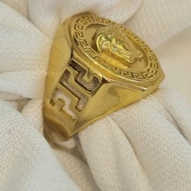تصویر انگشتر مردانه ورساچ استیل 6ضلعی،انگشتر ورساچه مردانه استیل 