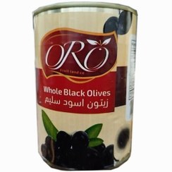 تصویر زیتون سیاه کامل اورو ORO وزن 400 گرم 