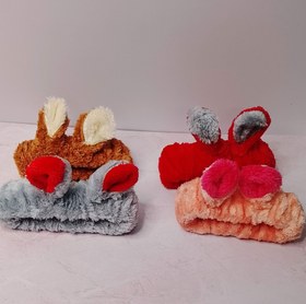 تصویر هدبند جنس حوله‌ای مدل خرگوشی - طوسی 