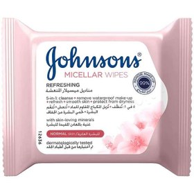 تصویر دستمال مرطوب جانسون مدل MICELLAR بسته 25 عددی JOHNSON'S MICELLAR REFRESHING WIPES 25 PCS