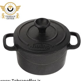 تصویر قابلمه چدن کودک نالینو مدل Feleti سایز 10 cast iron pot kids model-size 10