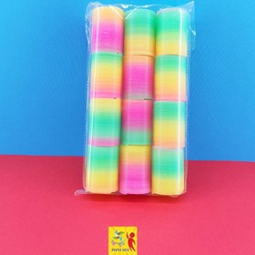 تصویر اسباب بازی یویو فنری رنگین کمانی 3عددی 