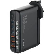 تصویر شارژر رومیزی 140 وات الدینیو مدل GaN A 6140 C 