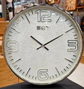 تصویر ساعت دیواری فلزی بزند ست+قسطی - نقره ای صدفی Set