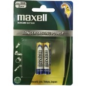 تصویر باتری نیم قلم مکسل مدل ALKALINE BATTERY بسته دو عددی کارتی 