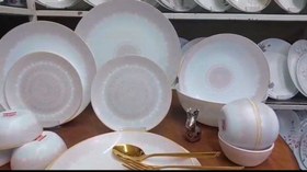 تصویر سرویس غذاخوری 6 نفره آرکوپال مقصود شایا صورتی دینو Dining set for 6 people Arkopal Maqsood Shaya Pink Dino