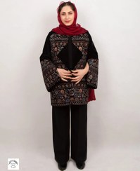 تصویر کت مجلسی جنس مخمل سوزندوزی فری سایز 42 طرح ژاله 