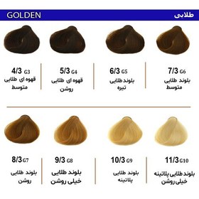 تصویر رنگ مو قهوه ای طلایی روشن 5.3 جوو بدون آمونیاک حاوی کراتین حاوی روغن آرگان 