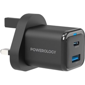 تصویر آداپتور 35W DUAL PORT POWEROLOGY DUAL PORT SUPER COMPACT QUICK CHARGER POWEROLOGY 35W