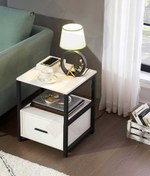 تصویر میز پا تختی چوب و فلز آدرین مدل Z1-2022 