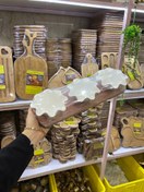 تصویر اردو خوری ۳پیاله سرامیکی زیره چوبی 3 ceramic bowls with wooden soles