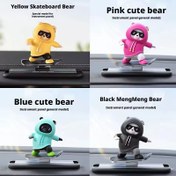 تصویر گجت پارک فون خودرو مدل خرس اسکیت سوار متحرک 