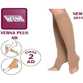 تصویر جوراب واریس ورنا معمولی کفه دار تا زیر زانو verna varicose socks AD سایز L و XL (لارج و ایکس لارج) 