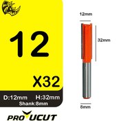 تصویر تیغه شیارزن قطر 12 میلیمتر کارگیر 32 میلیمتر دنباله 8 میلیمتر برند NJ 
