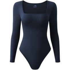 تصویر بادی یقه خشتی آستین بلند فری سایز طوسی و قهوه ای 