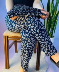 تصویر شلوار راحتی زنانه گلدار سایز فری تا ۴۸ 