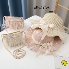 تصویر ست کیف و کلاه مرواریدی 