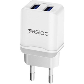 تصویر شارژر دیواری Yesido YC12 2Port 2.1A + کابل میکرو یو اس بی Yesido YC12 wall charger With MicroUSB Cable