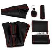 تصویر ست 6 تیکه سردنده با دور فرمان چرمی - دوخت قرمز 