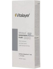 تصویر فلوئید ضد آفتاب و ضد لک بی رنگ وایت ویت ویتالیر WHITEVIT SUNSCREEN FLUID VITALAYER