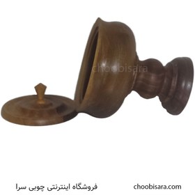 تصویر قیمت و خرید شکلات خوری چوبی پایه دار گردو مدل T0199 - چوبی سرا 