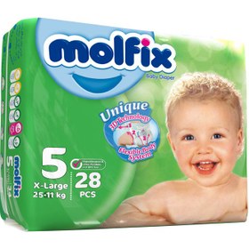 تصویر پوشک مولفیکس (Molfix) سایز 5 بسته 28 عددی پوشک کودک و نوزاد