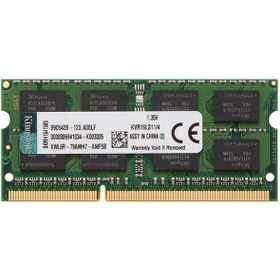 تصویر رم لپ تاپ DDR3L تک کاناله 1600 مگاهرتز CL11 کینگستون مدل KVR16S ظرفیت 4 گیگابایت 