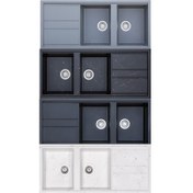 تصویر سینک ظرفشویی گرانیتی هوم ال هاوس مدل OT32 توکار - لگن چپ / سفید رگه طلایی 