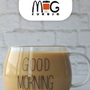 تصویر ماگ پیرکس قودمورنینگ Goodmorning مدل تپل شعله مستقیم Good morning