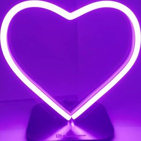 تصویر نئون مینیمال طرح قلب با رنگ ریزشی heart with color rate minimal neon