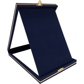 تصویر لوح تقدیر جعبه ای مخمل - سرمه ای 