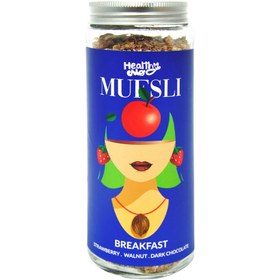 تصویر موسلی صبحانه جو دوسر با توت فرنگی گردو شکلات تلخ 330 گرم- Healthy Breakfast Muesli 