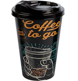 تصویر لیوان قهوه درب دار طرح Coffee to go هوبی لایف 